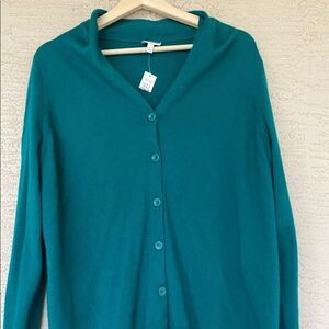 NEW Talbots Merino Wool Cardigan Sweater Women's Size X Green